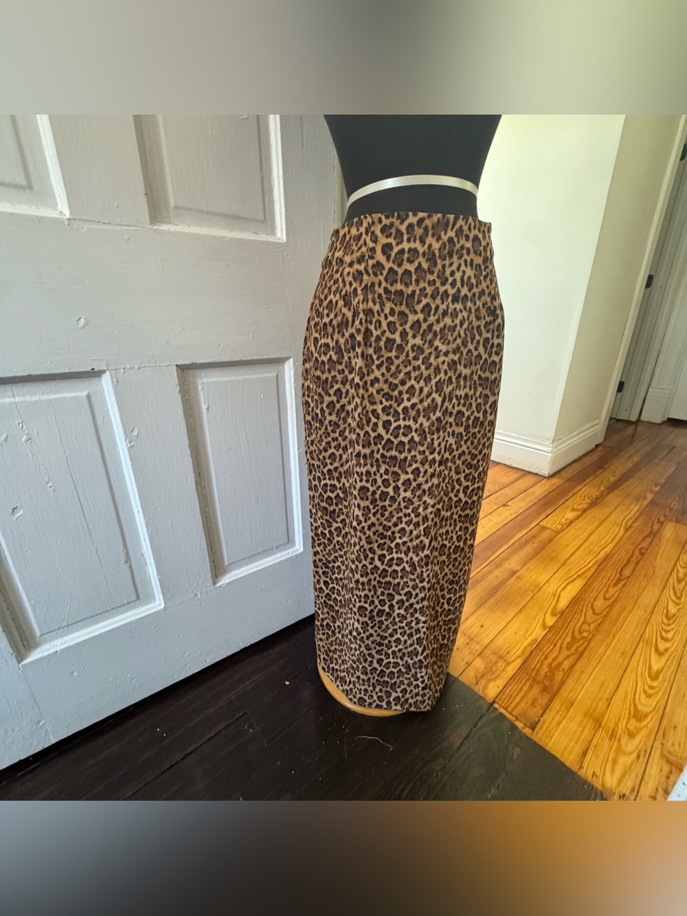 VINTAGE cheetah silklike maxi skirt